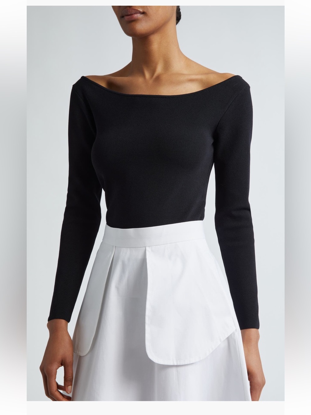 Róhe Off the Shoulder Top long sleeve shirt blouse women’s US 8 EU 40 black NWT - Picture 5 of 5
